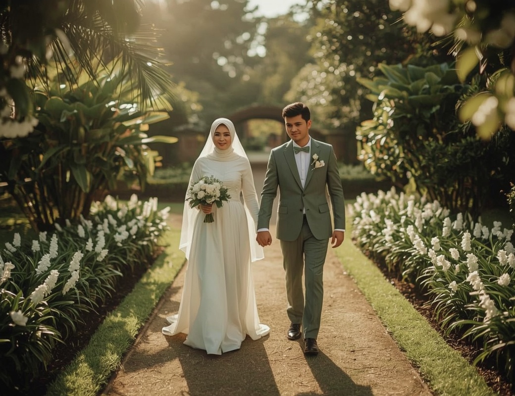 Foto prewedding pasangan Muslim Ahmad dan Aisyah